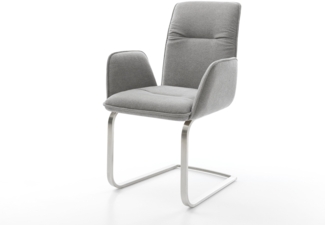 Freischwinger Vinja-Flex Strukturstoff Soft Grau Freischwinger flach Edelstahl