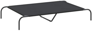 vidaXL Hundebett Erhöht Schwarz 130x80x20 cm Oxford-Gewebe und Stahl 42000840