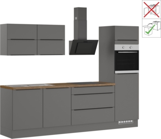 IMPULS KÜCHEN Küchenzeile "Toledo", Ausrichtung wählbar, Schubkästen mit Soft-Close, vormontiert, wahlweise mit E-Geräten, Breite 280 cm