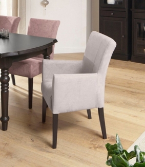 Home affaire Esszimmerstuhl Queen (Set, 4 St), Beine aus massiver Buche, wengefarben lackiert, Polsterstuhl