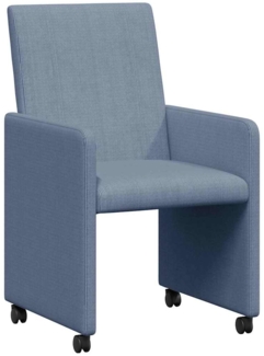 vidaXL Esszimmerstühle mit Rollen 2 pcs Blau 57 x 66 x 94 cm Cordstoff 42017804