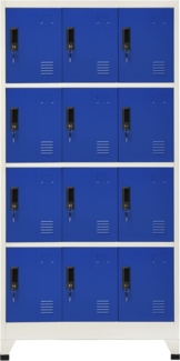vidaXL Schließfachschrank Grau und Blau 90 x 45 x 180 cm Stahl
