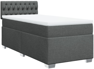 vidaXL Boxspringbett mit Matratze Dunkelgrau 100x200 cm Stoff 3285807
