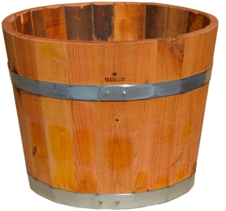 Temesso Pflanzkübel Kübel geölt, Blumenkübel aus Kastanienholz: 60 cm