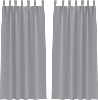 vidaXL Verdunkelungs-Vorhänge mit Ringen Hellgrau Polyester 4107567