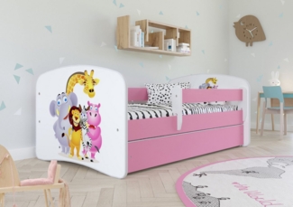Bjird Kinderbett Babydream 180x80 cm 160x80 cm 140x70 cm (optional mit Matratze, mit Schublade Rausfallschutz und Lattenrost), verschieden Farben und Varianten für Mädchen und Jungen