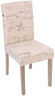 PROREGAL® Esszimmerstuhl 2x Esszimmerstuhl 90 x 43 x 56 cm Textil mit Schriftzug Creme