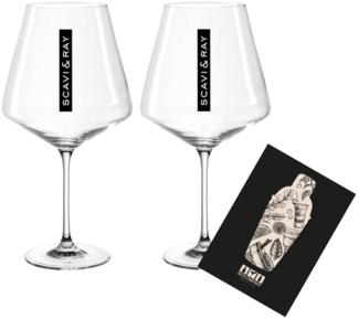 Scavi & Ray Weingläser NEU - 2er Set Glas / Gläser für Prosecco / Champagner / Wein Gläser Klar mit 0,2L Eichung