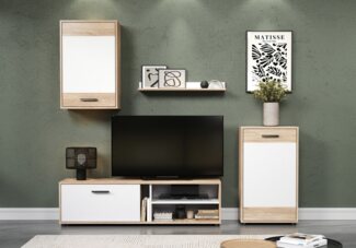 INOSIGN Wohnwand Valetta, (Komplett-Set, 4-St), inkl. Lowboard, Hängeschrank, Wandboard und Highboard