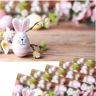 matches21 HOME & HOBBY Platzset Abwaschbare Tischsets 6er Set Ostern Blumen & Hase, (6-St), Platzsets als Tisch-Untersetzer und Tisch-Deko für Esstisch Teller
