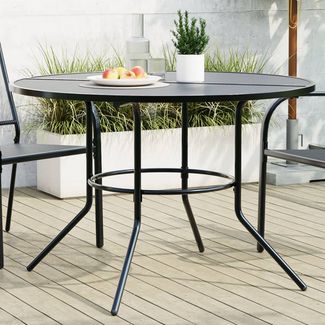 vidaXL Terrassentisch Rund Anthrazit Pulverbeschichteter Stahl 4009264