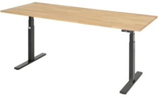 Rau Schreibtisch adlatus 100 2000 x 800 x 650-1300 B-Platte schwarz