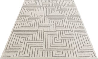 Kurzflor Teppich Manipu Creme Grau - 160x230x1,4cm