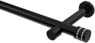 Gardinenstangen-Set Prestige Estana 120 cm, 1-läufig (ohne Ringe), 20 mm Ø Schwarz