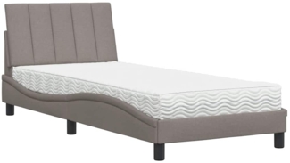 vidaXL Bett mit Matratze "Hanko" Taupe 80x200 cm Stoff 3310493