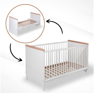 Best for Kids Kinderbett Gitterbett 2 in 1 Kinderbett Juniorbett Babybett Timo 70x140 cm