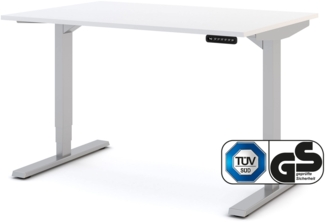 ASSMANN Elektrisch höhenverstellbarer Schreibtisch Y-Line Signalweiß Weißaluminium 120x80 cm Metall Holz Melaminoberfläche