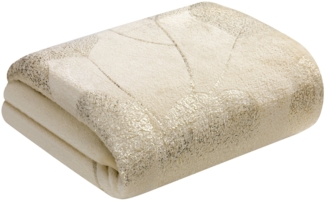 Decke mit Muster GINKO2 150x200 cm creme