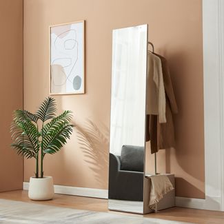 Garderobenspiegel 2-in-1 Saden 165x40x51 cm Sandfarben [en. casa]