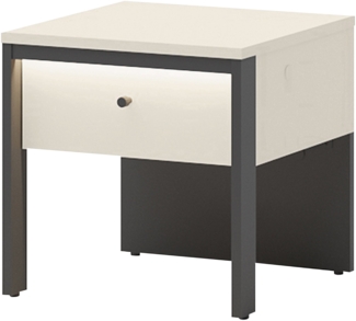 Nachttisch 1S Enna EN-05 (Farbe: Sandbeige / Schwarz + Sandbeige)