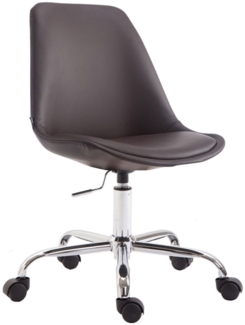 CLP Bürostuhl Toulouse Kunstleder höhenverstellbarer, drehbare und mit Leichtlaufrollen,braun