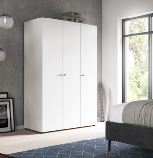 Kleiderschrank 3-türig (B/H/T: 120x176x51 cm) in weiß Nachbildung
