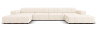 Micadoni Panorama Sofa Jennifer 6-Sitzer Chenille Helles Beige