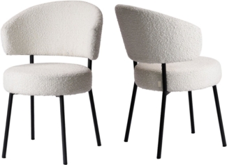 LeGer Home by Lena Gercke Esszimmerstuhl Sölve, TOPSELLER!, OTTOs Choice (Set, 2 St), Boucle Bezugsstoff, Metallgestell, Sitztiefe 48 cm