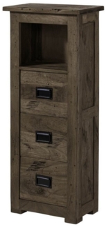 Massivmoebel24 Kommode (Kommode Mango 50x30x120 grau lackiert RAILWAY #281)