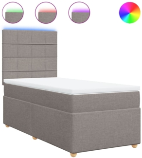 vidaXL Boxspringbett mit Matratze Taupe 90x190 cm Stoff 3293439