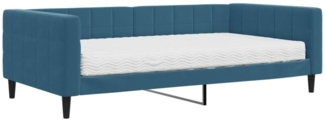 vidaXL Tagesbett mit Matratze Blau 100x200 cm Samt 3196673