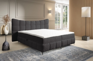 Boxspringbett Bett Schlafzimmerbett NOVA 180x200cm Stoff Rolf Anthrazit