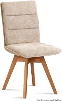 Esszimmerstuhl drehbar (8er-Set) Dorle 47 x 92 x 60 Eiche geölt/Natur