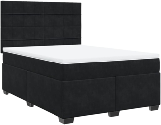 vidaXL Boxspringbett mit Matratze Schwarz 160x200 cm Samt 3290956