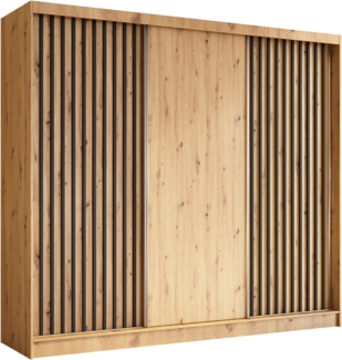 AX LIVING Cabinio Kleiderschrank Artisan Eiche Schwarz 240 cm Breite