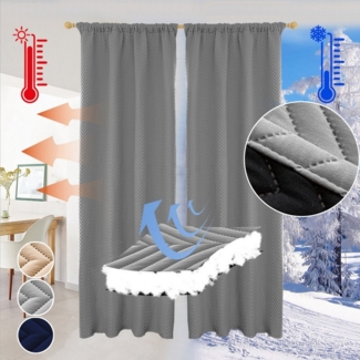 LMaxhome Vorhang Verdunkelungsvorhang Gesteppt Thermovorhang Türvorhang für Wohnzimmer, (1/2 St) 370g/m², Wärmeschutz 100% Blickdicht Kälteschutz Schlafzimmer