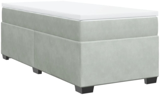 vidaXL Boxspringbett mit Matratze Hellgrau 90x190 cm Samt 3285251