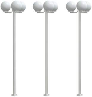 vidaXL Wegeleuchten 2 Stk. Silbern 215 cm Edelstahl 4006390