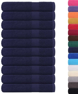 vidaXL Handtücher 10 Stk. Marineblau 100x200cm 360 g/m² 100% Baumwolle 136796