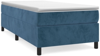 vidaXL Boxspringbett mit Matratze Dunkelblau 90x190 cm Samt 3144655