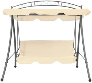 vidaXL Hollywoodschaukel mit Bettfunktion und Dach Sandweiß 43241