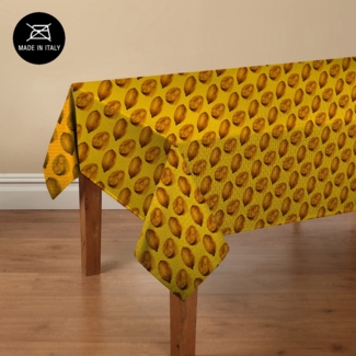 Doge Milano Tischdecke mit Digitaldruck, 100% Made in Italy Rutschfeste Tischdecke für Esszimmer, waschbar und schmutzabweisend, Modell Maiolica - Rosetta, cm 140x140