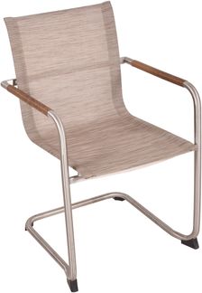 Gartenstuhl 4er Set CARIN - Kunststoff, Sandbraun | Freischwinger Wetterfest Gartenstühle Outdoor Essstühle