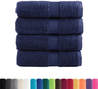 vidaXL Premium Waschhandtücher SOLUND 4er-Set Marineblau 30 x 30 cm 600 g/m² 137252