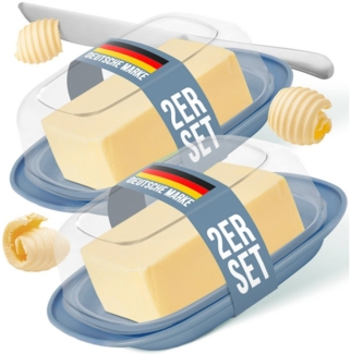 uandu home Butterdose mit Deckel Kunststoff, Butterbehälter, Butter dish, Butterdosen, (Butterschale mit Deckel, Butterdose spülmaschinenfest, Butterbox, Butter Box Dose)