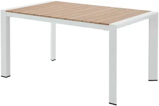 Vente-unique - NYROS Gartenessgruppe Metall BeigeWeiß - B 90 cm x H 75 cm x L 150 cm