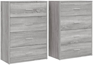 vidaXL Sideboards 2 Stk. Grau Sonoma 60x31x84 cm Holzwerkstoff 3276586