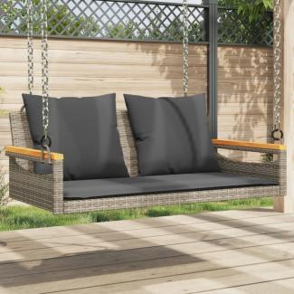 vidaXL Hängebank mit Kissen Grau 109x62x40 cm Poly Rattan 368147