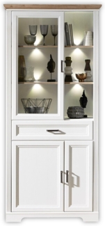 Vitrine Jena / Jasmin, Holzwerkstoff, Weiß, 93 x 204 x 42 cm