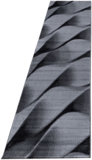 Kurzflor Teppich Paolo Läufer - 80x300 cm - Schwarz